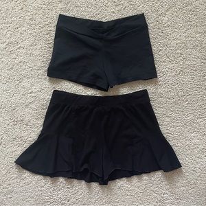 Bloch girl 12-14 ballet jazz skort black + free Eurotard  crossover shorts